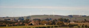 Wind farm turbines in western Victoria.